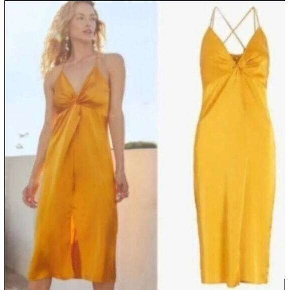 NWT Golden Yellow Slip Dress Womens S - Picture 3 of 10